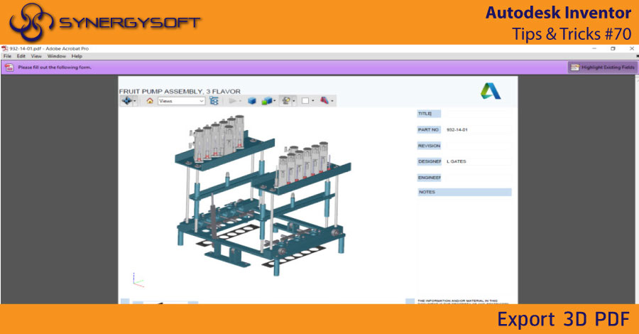 Synergysoft Autodesk Inventor 2018 Tips Tricks 70 Export 3D PDF