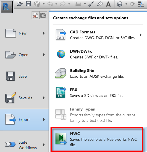 export from revit to navisworks