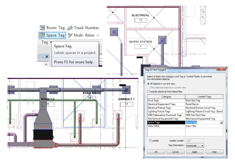 Revit 2017.1 For MEP Space tool 