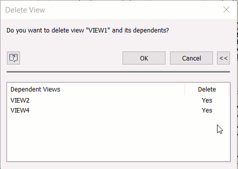 Delete View Dialog Box Enhancement