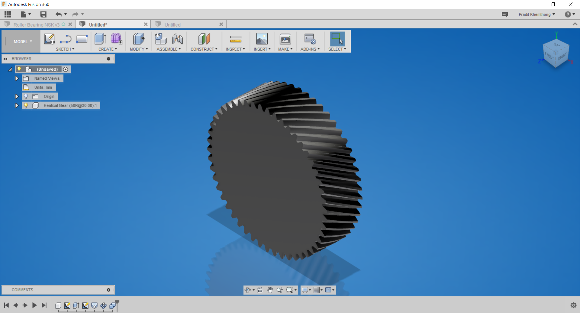 Review Fusion360 #1 Plug -in : สร้างเฟืองเฉียงอัติโนมัติ